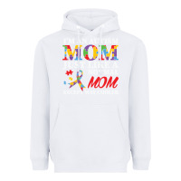 White LIL Autism Mom Heavyweight Hoodie - CowhideDigitalArt