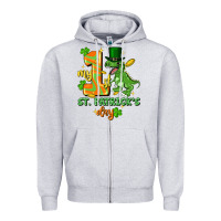 Heather Grey my first st. patricks day Zipper Hoodie - FaDigitalArtStudio