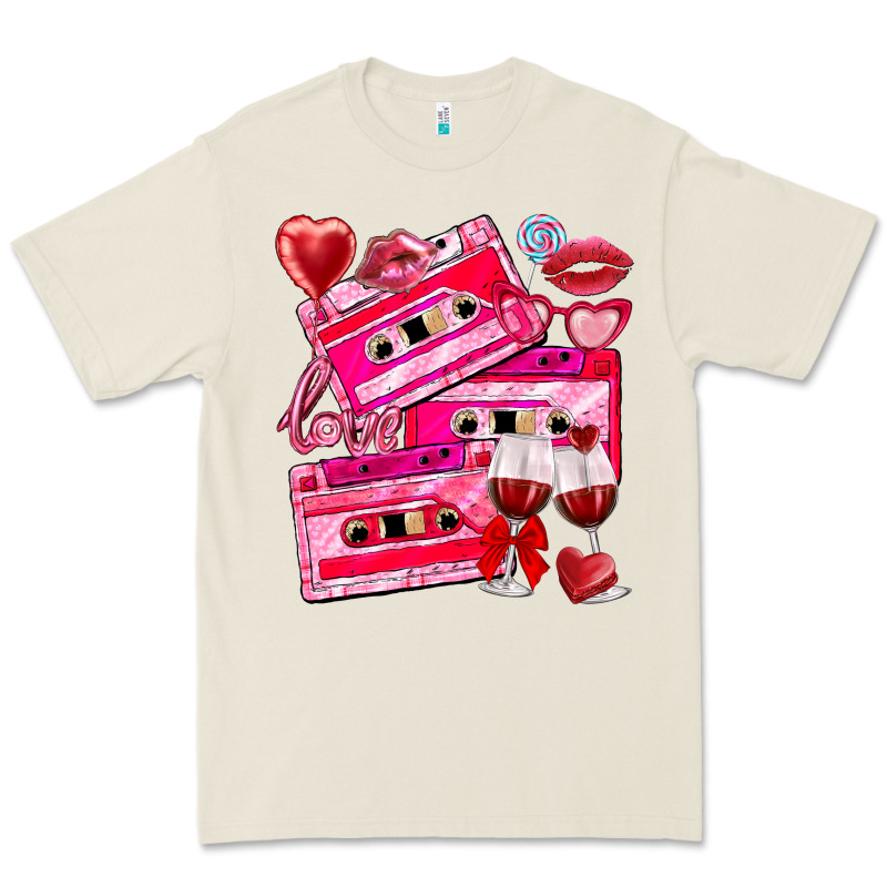 Valentines Day Cassette Premium Tee by NancyCooperArtShop | Teevron