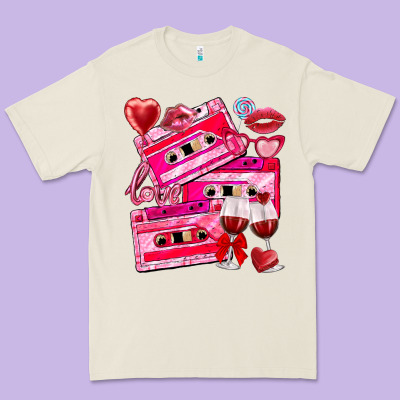 Valentines Day Cassette Premium Tee Designed By Nancycooperartshop