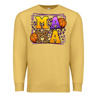 Antique Gold Purple and gold Basketball leopard frame Mama Premium Sweatshirt - LillyAllenDesigns