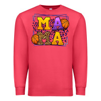 Cardinal Purple and gold Basketball leopard frame Mama Premium Sweatshirt - LillyAllenDesigns