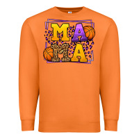 Purple And Gold Basketball Leopard Frame Mama Premium Sweatshirt | Teevron