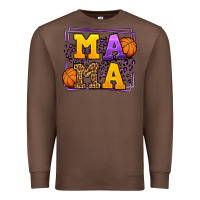 Chestnut Purple and gold Basketball leopard frame Mama Premium Sweatshirt - LillyAllenDesigns