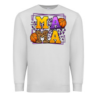 Dove Grey Purple and gold Basketball leopard frame Mama Premium Sweatshirt - LillyAllenDesigns