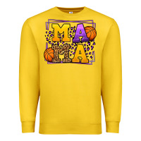 Lemon Purple and gold Basketball leopard frame Mama Premium Sweatshirt - LillyAllenDesigns
