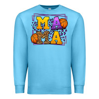 Ocean Blue Purple and gold Basketball leopard frame Mama Premium Sweatshirt - LillyAllenDesigns