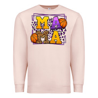 Pale Pink Purple and gold Basketball leopard frame Mama Premium Sweatshirt - LillyAllenDesigns
