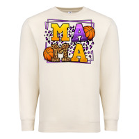 Sandshell Purple and gold Basketball leopard frame Mama Premium Sweatshirt - LillyAllenDesigns