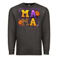 Smoke Purple and gold Basketball leopard frame Mama Premium Sweatshirt - LillyAllenDesigns