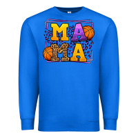 True Royal Purple and gold Basketball leopard frame Mama Premium Sweatshirt - LillyAllenDesigns