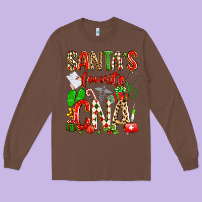Santa's Favorite Cna Long Sleeve Tee Designed By Texasbilliewilder