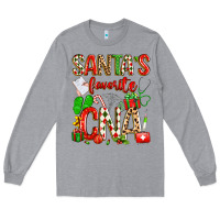 Heather Grey santa's favorite cna Long Sleeve Tee - texasbilliewilder