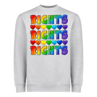 Heather Grey Rights rights rights pride Heavyweight Sweatshirt - CowGirlArtShop