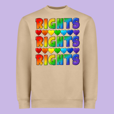 Rights Rights Rights Pride Heavyweight Sweatshirt Designed By Cowgirlartshop