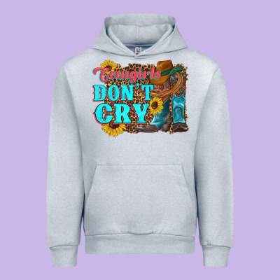 Cowgirls Don't Crty Boots Hat Sunflowers Urban Hoodie Designed By Artiststas