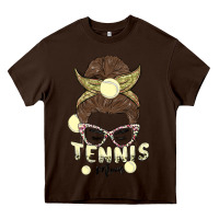 Chocolate Brown tennis mom Heavy Core Tee - MaliasSmallBusiness