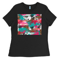 Leopard Cowhide Pink Turquoise Glitter Ladies Tee | Teevron