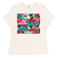 Bone leopard cowhide pink turquoise glitter Ladies Tee - NancyCooperArtShop