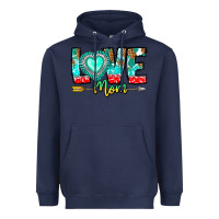 Navy Love Mom Heavyweight Hoodie - CowhideDigitalArt