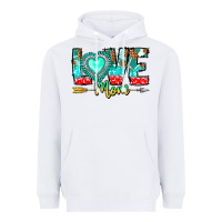 White Love Mom Heavyweight Hoodie - CowhideDigitalArt