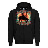 Black American cowgirl 4th of july Zipper Hoodie - FaDigitalArtStudio