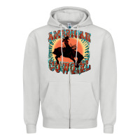 Dove Grey American cowgirl 4th of july Zipper Hoodie - FaDigitalArtStudio