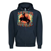 Navy American cowgirl 4th of july Zipper Hoodie - FaDigitalArtStudio