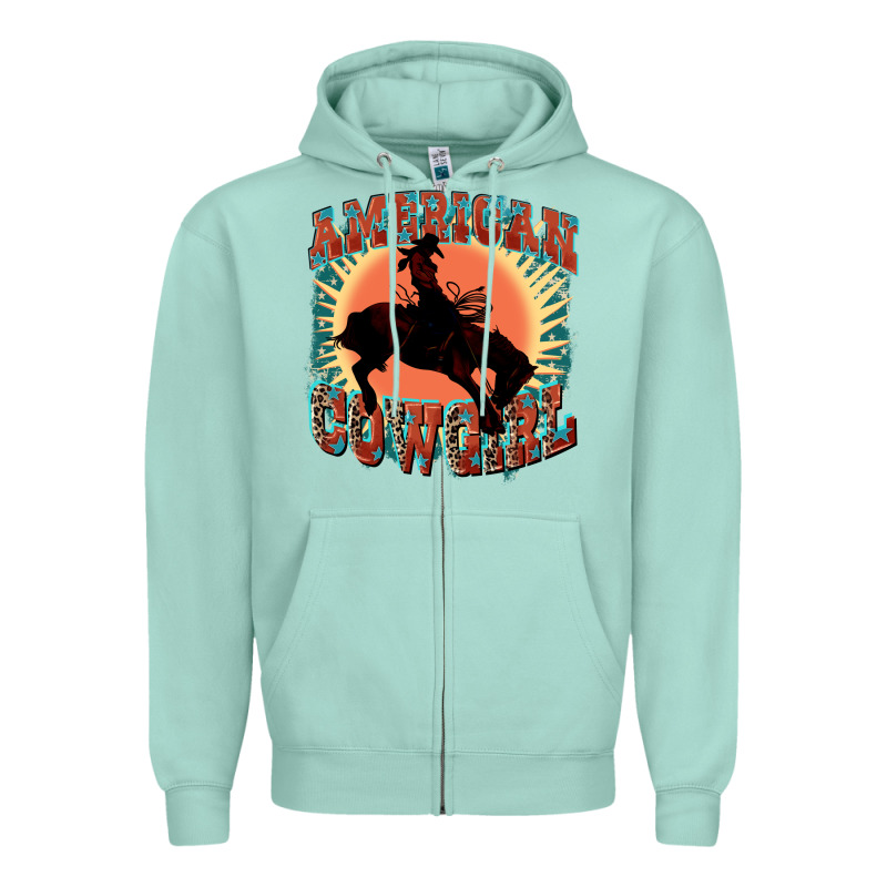 American Cowgirl 4th Of July Zipper Hoodie by FaDigitalArtStudio | Teevron