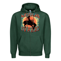 Sports Green American cowgirl 4th of july Zipper Hoodie - FaDigitalArtStudio
