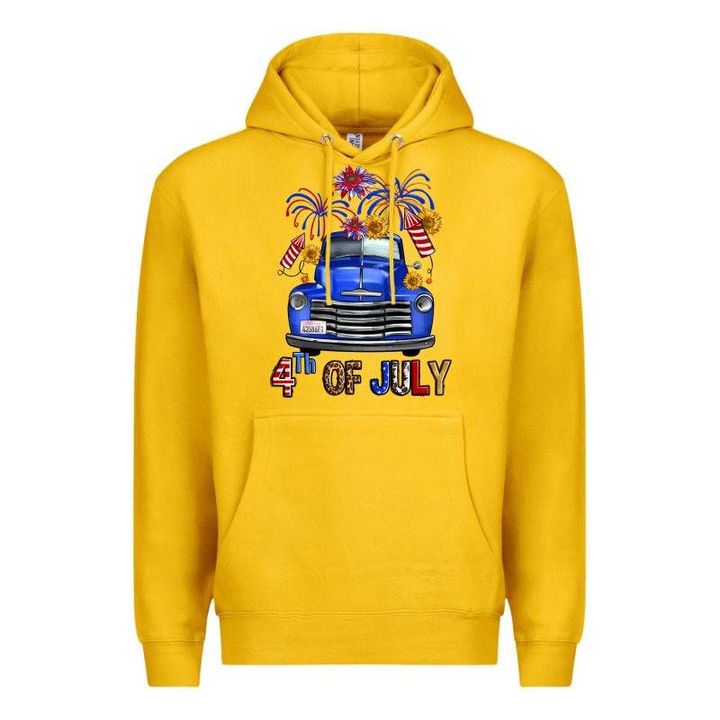 Western Fourth Of July Truck Premium Hoodie by FaDigitalArtStudio | Teevron