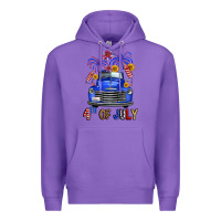 Purple Western Fourth Of July Truck Premium Hoodie - FaDigitalArtStudio
