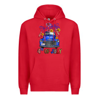 Red Western Fourth Of July Truck Premium Hoodie - FaDigitalArtStudio