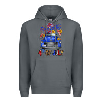 Rock Western Fourth Of July Truck Premium Hoodie - FaDigitalArtStudio