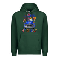 Sports Green Western Fourth Of July Truck Premium Hoodie - FaDigitalArtStudio