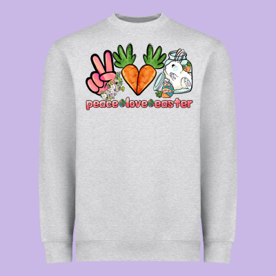 Peace Love Easter Day Heavyweight Sweatshirt Designed By Howdyjamesfarm