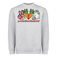 Heather Grey Peace love Easter Day Heavyweight Sweatshirt - HowdyJamesFarm