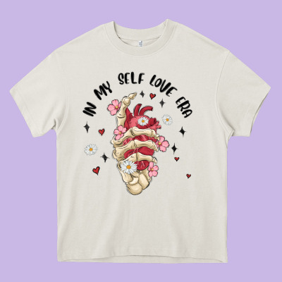 In My Self Love Era Heavy Core Tee Designed By Maliassmallbusiness