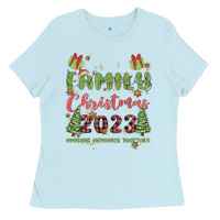 Baby Blue custom family christmas 2023 marking memories toge Ladies Tee - MaliasSmallBusiness