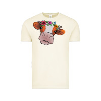 Cow With Flowers Vintage Tee | Teevron