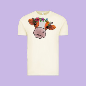 Cow With Flowers Vintage Tee Designed By Bettercallsaul