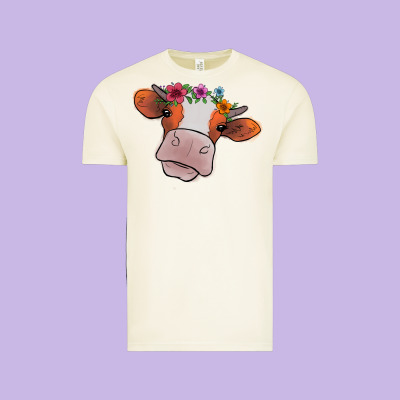 Cow With Flowers Vintage Tee Designed By Bettercallsaul