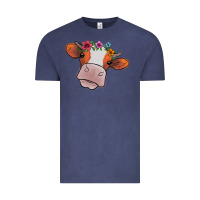 Vintage Denim Cow With Flowers Vintage Tee - Bettercallsaul