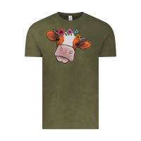 Vintage Olive Cow With Flowers Vintage Tee - Bettercallsaul