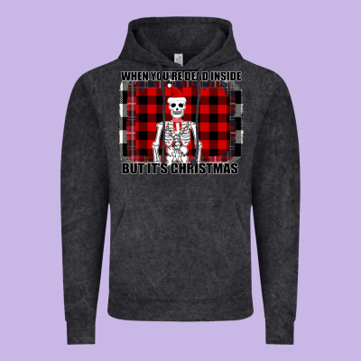 When You Re Dead Inside But It Christmas Skeleton Vintage Hoodie Designed By Bettercallsaul