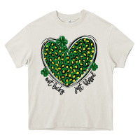 Cream not lucky just blessed Heavy Core Tee - MaliasSmallBusiness