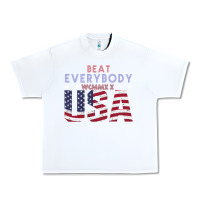 White Usa Beat Everybody Urban Heavy Tee - Bettercallsaul