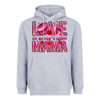 Heather Grey Love is Being Called Mama Heavyweight Hoodie - CowhideDigitalArt