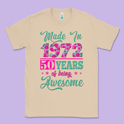 Made In 1972, 50 Years Of Being Awesome Classic Tee Designed By Jasminsmagicworld