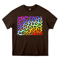 Chocolate Brown leopard background rainbow 3200x2400 Heavy Core Tee - AdoDesignShop